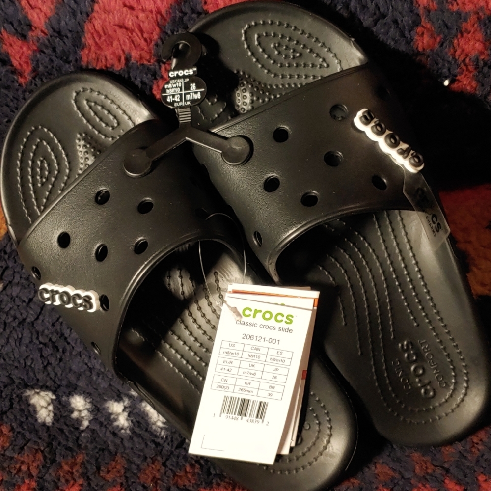 Black CLASSIC CROCS SLIDE     NWT